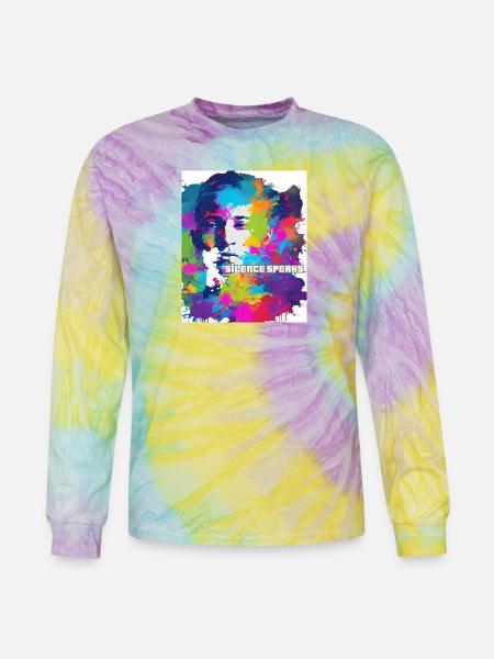 silence speaks - Tie Dye Long Sleeve T-shirt - mystique