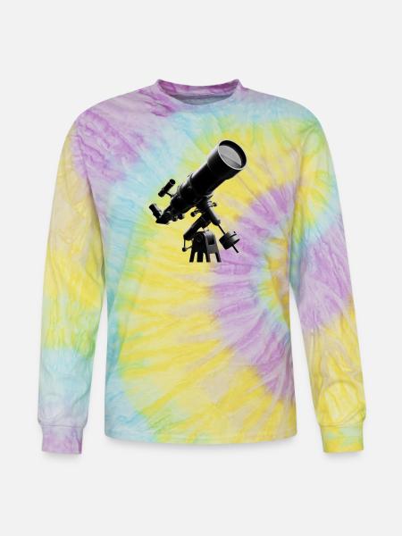 Skywatch Telescope Art - Tie Dye Long Sleeve T-shirt - mystique