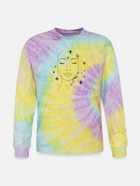 Face in Stardust - Tie Dye Long Sleeve T-shirt - mystique
