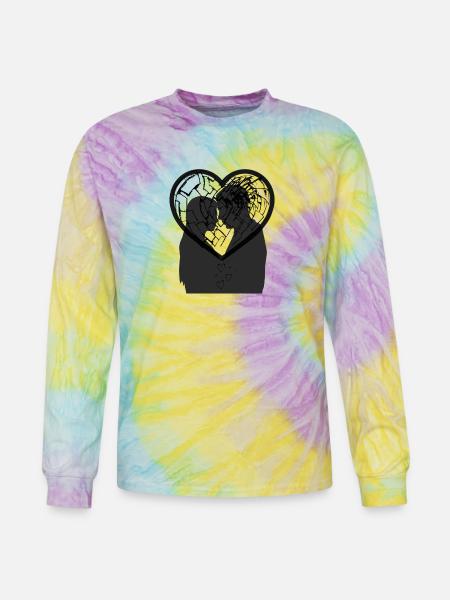Cracked Heart  - Tie Dye Long Sleeve T-shirt - mystique
