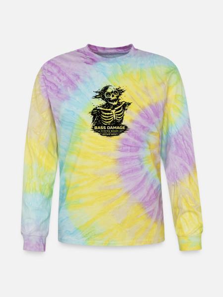 System Bones: Neon Circuit Monster - Tie Dye Long Sleeve T-shirt - mystique