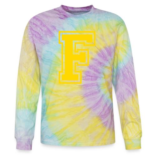 Letter F – Capital Athletic Alphabet Monogram - Tie Dye Long Sleeve T-shirt