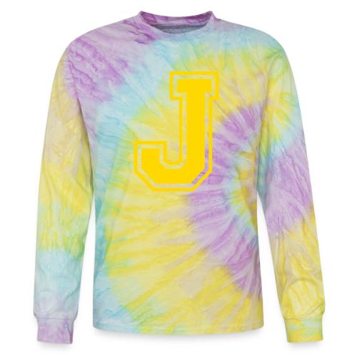 Letter J – Capital Athletic Alphabet Monogram - Tie Dye Long Sleeve T-shirt