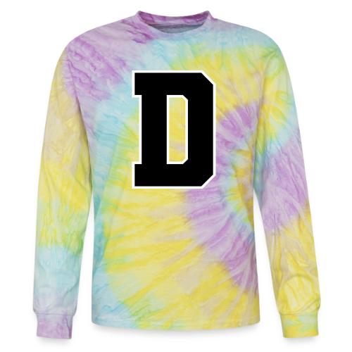 Varsity Letter D Athletic Alphabet Design - Tie Dye Long Sleeve T-shirt