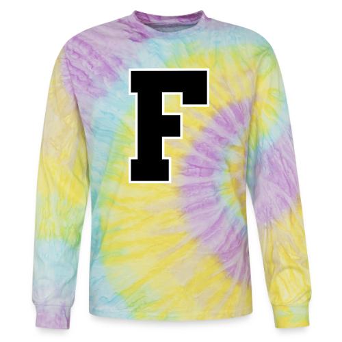 Varsity Letter F Athletic Monogram - Tie Dye Long Sleeve T-shirt
