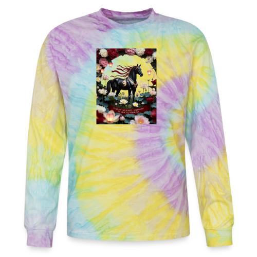 Year of the Horse Harmony T Shirt, Lunar New Year - Tie Dye Long Sleeve T-shirt