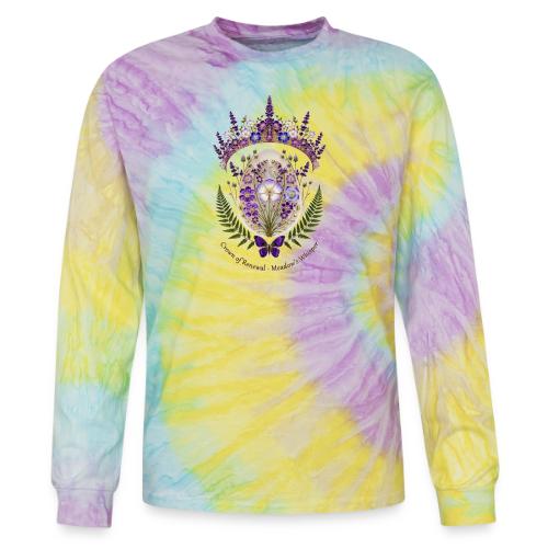 Spring Meadow Crown Tee, Cottagecore Renewal Gift - Tie Dye Long Sleeve T-shirt