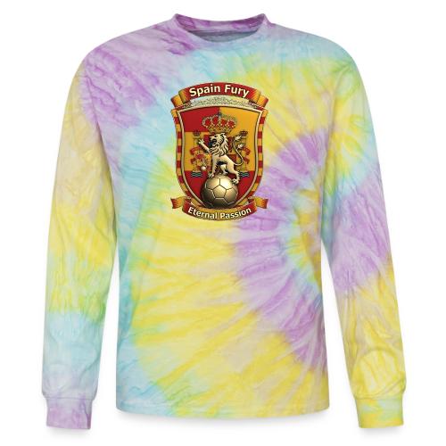 Spain Lion Fury T-Shirt, Spanish Crest Gift - Tie Dye Long Sleeve T-shirt