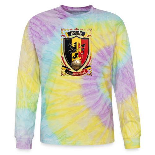 Belgium Lion Crest T-Shirt, Belgian Flag Gift - Tie Dye Long Sleeve T-shirt