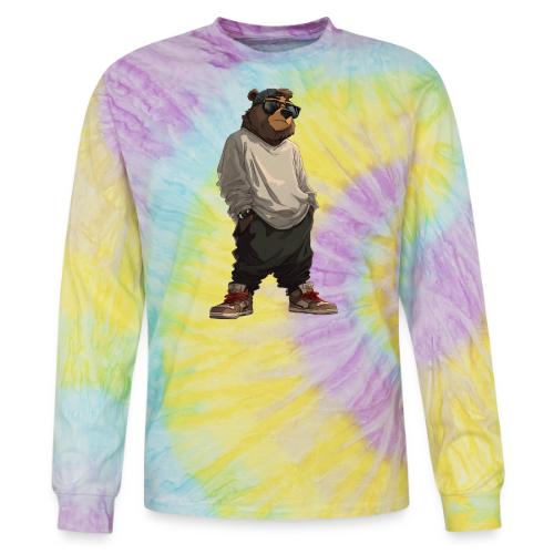 Urban Streetwear Bear Cool Apparel Design - Tie Dye Long Sleeve T-shirt