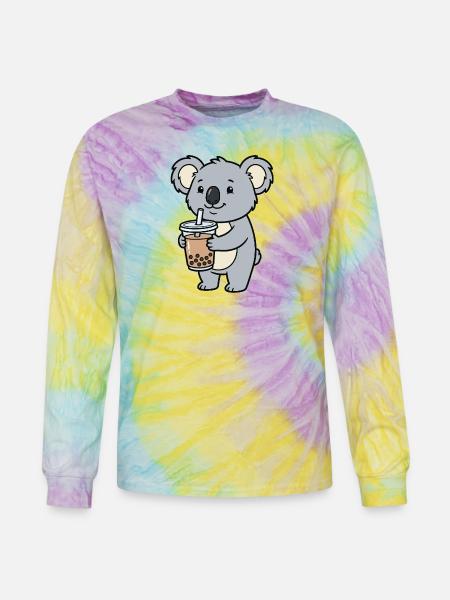 koala bubble tea - Tie Dye Long Sleeve T-shirt - mystique