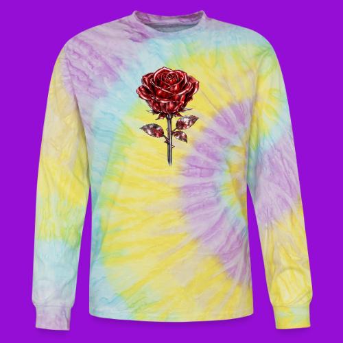 2 Set - Silver and Gold Roses - Tie Dye Long Sleeve T-shirt