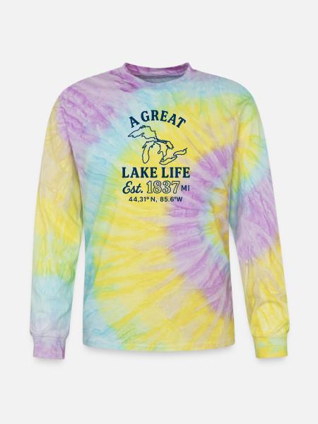 It's a Great Lake Life - Tie Dye Long Sleeve T-shirt - mystique