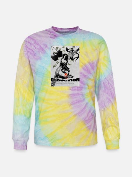 Pinup Noir Lace Seduction - Tie Dye Long Sleeve T-shirt - mystique