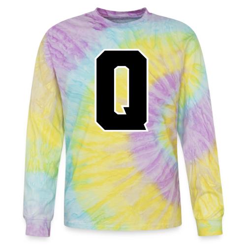 Varsity Letter Q Collegiate Font Graphic - Tie Dye Long Sleeve T-shirt