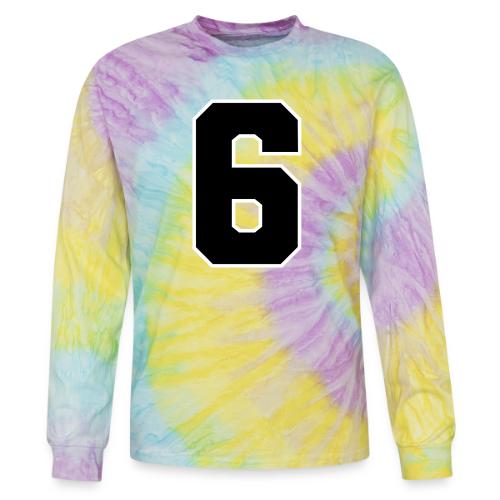 Varsity Number 6 Sports Font - Tie Dye Long Sleeve T-shirt