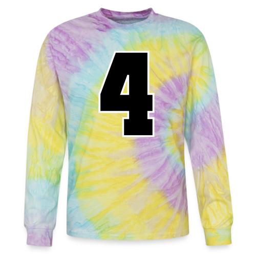 Varsity Number 4 College Style - Tie Dye Long Sleeve T-shirt