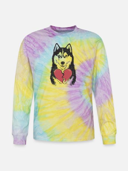 Husky Crying Broken Heart - Tie Dye Long Sleeve T-shirt - mystique