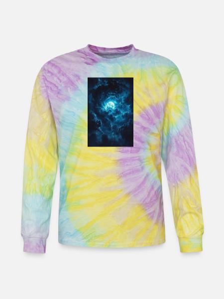 Blue Moonstorm Night Sky - Tie Dye Long Sleeve T-shirt - mystique