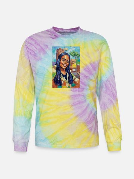 Bluehair City Portrait - Tie Dye Long Sleeve T-shirt - mystique