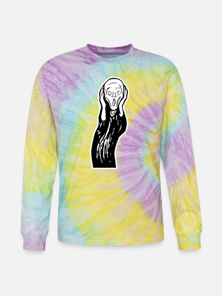 Scream Face - Tie Dye Long Sleeve T-shirt - mystique