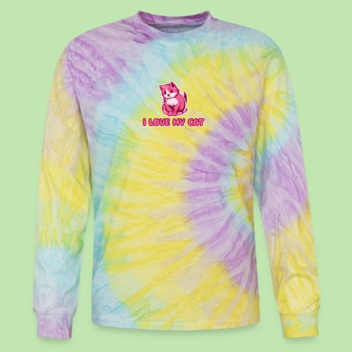 I love my cat - Tie Dye Long Sleeve T-shirt