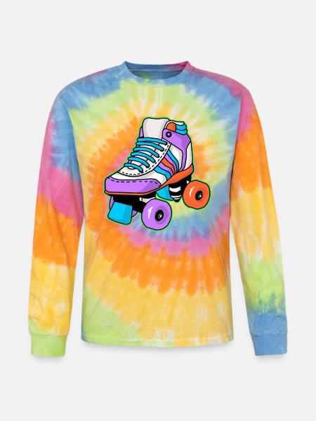 Roller Skating Skater - Tie Dye Long Sleeve T-shirt - rainbow