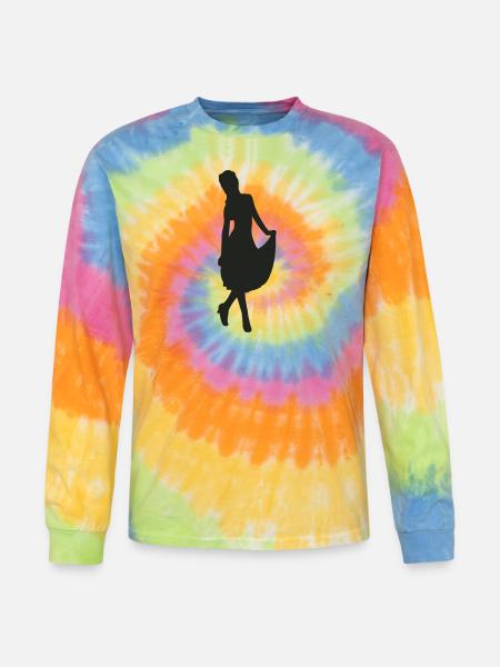 Lady in dress - Tie Dye Long Sleeve T-shirt - rainbow