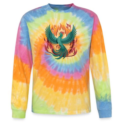 Phoenix Rising Mythical Fire Bird Fantasy Design - Tie Dye Long Sleeve T-shirt