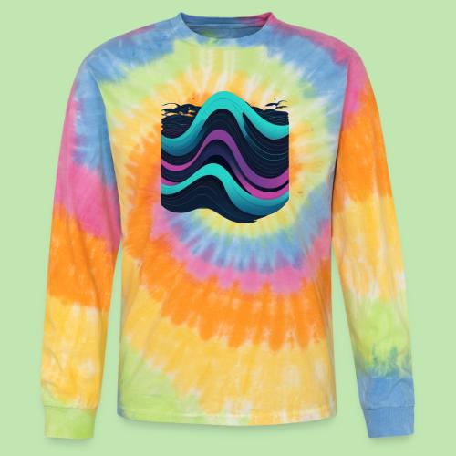 Abstract Wavy Ocean Pattern - Tie Dye Long Sleeve T-shirt