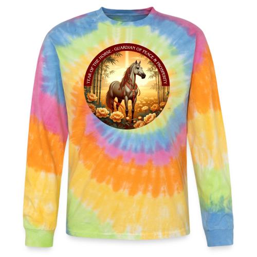 Year of the Horse Guardian T Shirt, Lunar New Year - Tie Dye Long Sleeve T-shirt