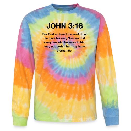John 3:16 Christian Apparel – Bible Verse Clothing - Tie Dye Long Sleeve T-shirt