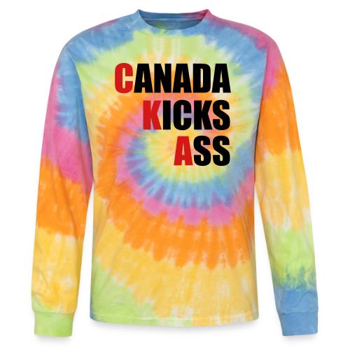 Canada Kicks Ass Vertical - Tie Dye Long Sleeve T-shirt