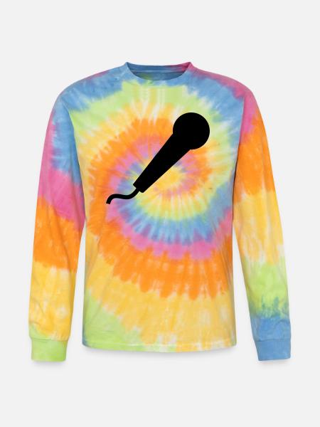 Microphone - Tie Dye Long Sleeve T-shirt - rainbow