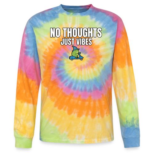 No Thoughts Just Vibes Funny Frog Shirt - Tie Dye Long Sleeve T-shirt
