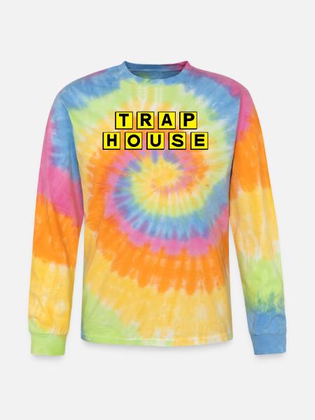 Trap House - Tie Dye Long Sleeve T-shirt - rainbow