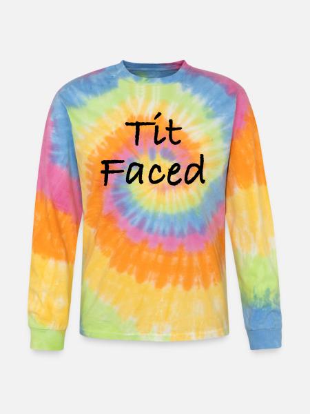 Tit Faced - Tie Dye Long Sleeve T-shirt - rainbow