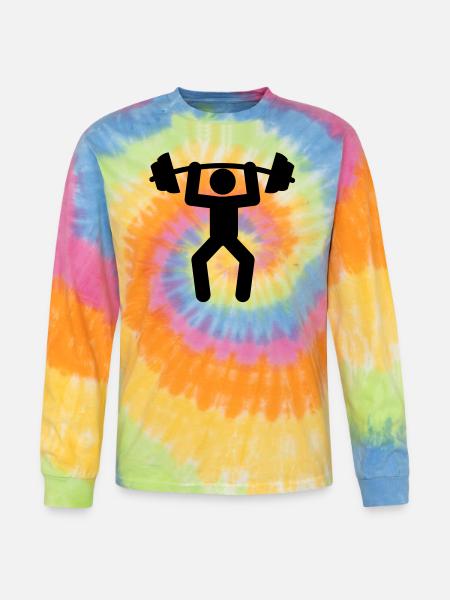 weightlifting - Tie Dye Long Sleeve T-shirt - rainbow