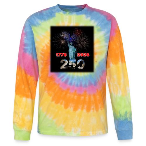 1776 - 2026 - 250 Years USA | Fireworks - Tie Dye Long Sleeve T-shirt