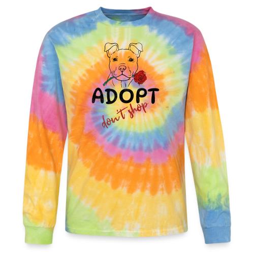 Retro Adopt Dont Shop Cute Puppy Rose Tee - Tie Dye Long Sleeve T-shirt