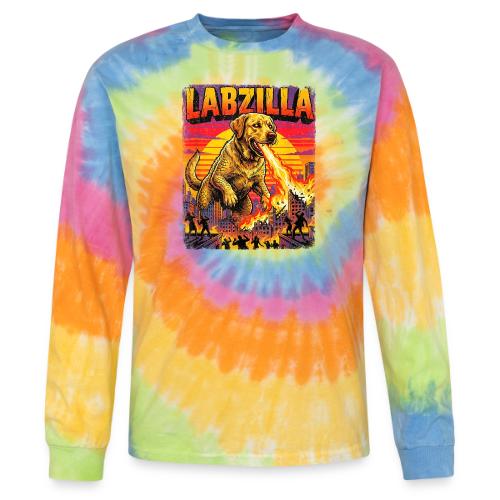 Labzilla Giant Yellow Labrador Monster Tee - Tie Dye Long Sleeve T-shirt