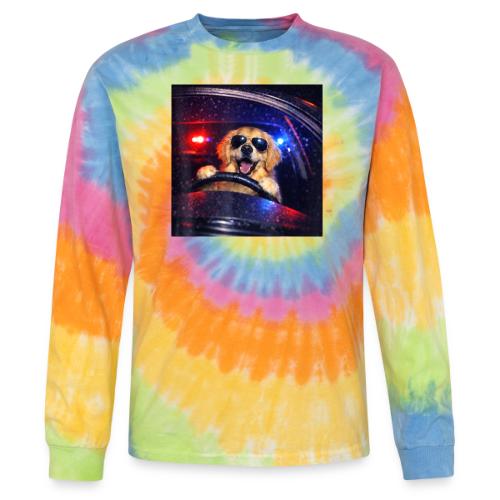 Funny Police Golden Retriever Meme Tee - Tie Dye Long Sleeve T-shirt