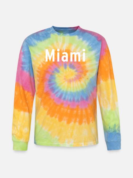 Miami - Tie Dye Long Sleeve T-shirt - rainbow