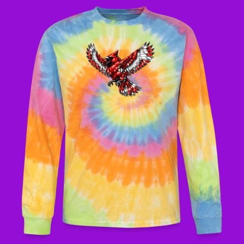 Cardinal in Flight - Tie Dye Long Sleeve T-shirt