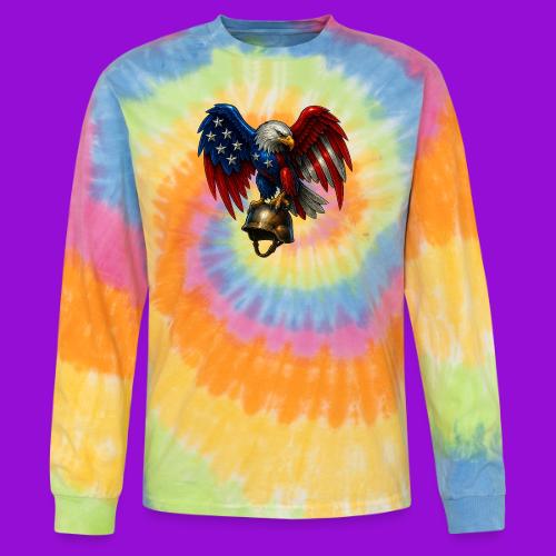 American Flag Bald Eagle - Helmet - Tie Dye Long Sleeve T-shirt