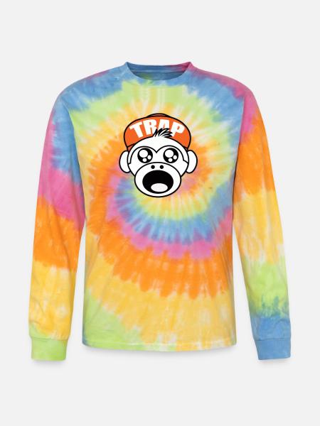 Trap Monkey - Tie Dye Long Sleeve T-shirt - rainbow