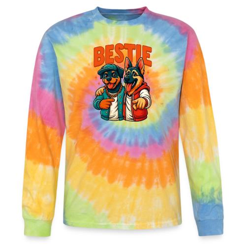 Hip Hop Dog Besties Shirt for Friends & Pet Lovers - Tie Dye Long Sleeve T-shirt