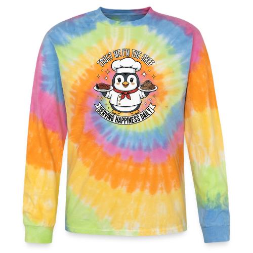 cute Penguin Chef-Funny Cartoon Daily Happiness - Tie Dye Long Sleeve T-shirt