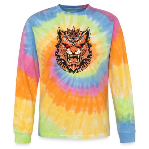 Tribal Demon Wolf Mask - Tie Dye Long Sleeve T-shirt