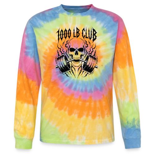 1000 LB Club Skull Barbell Powerlif - Tie Dye Long Sleeve T-shirt